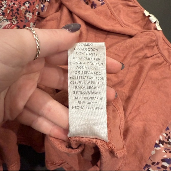 Umgee Pink Linen Long Sleeve Shirt - Picture 6 of 8